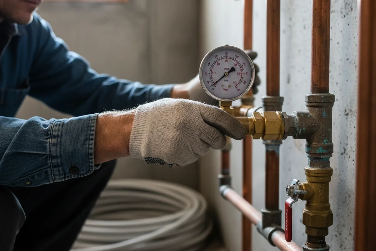 Pressure testing a repaired line during Water Line Repair in Ullin